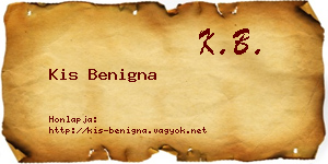 Kis Benigna névjegykártya